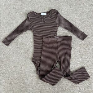 Jamie Kay Brown Long Sleeve Bodysuit and Pants Set